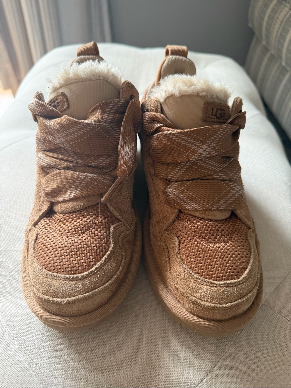 UGG Kids' Chestnut Brown Shearling-Lined High-Top Boots